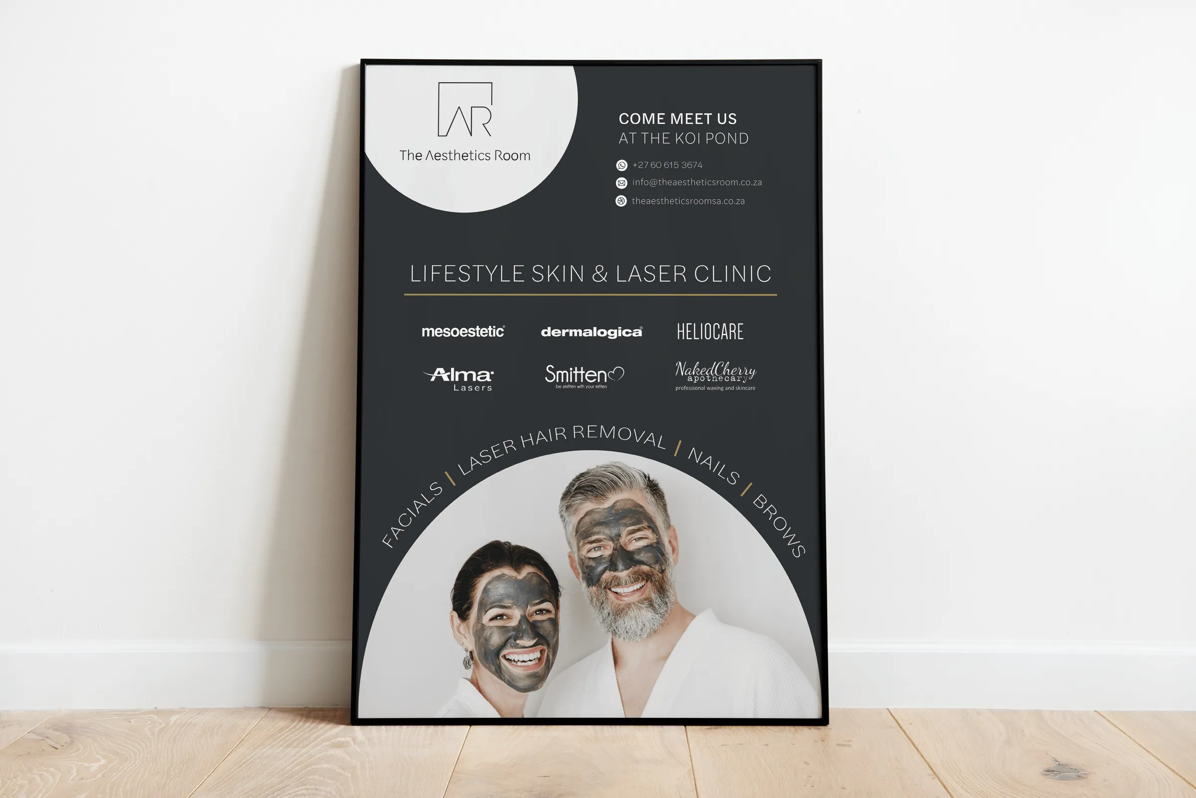 The clinic’s welcome board