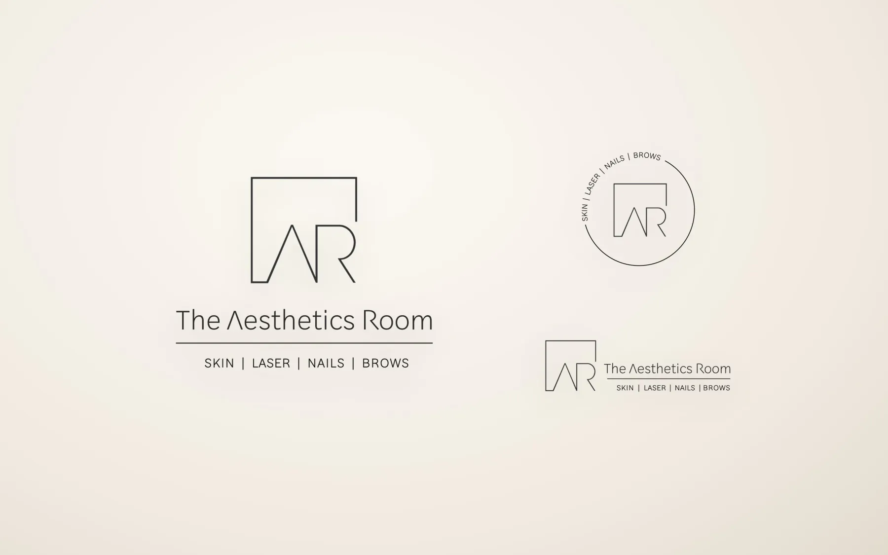The Aesthetics Room logo, monogram and badge
