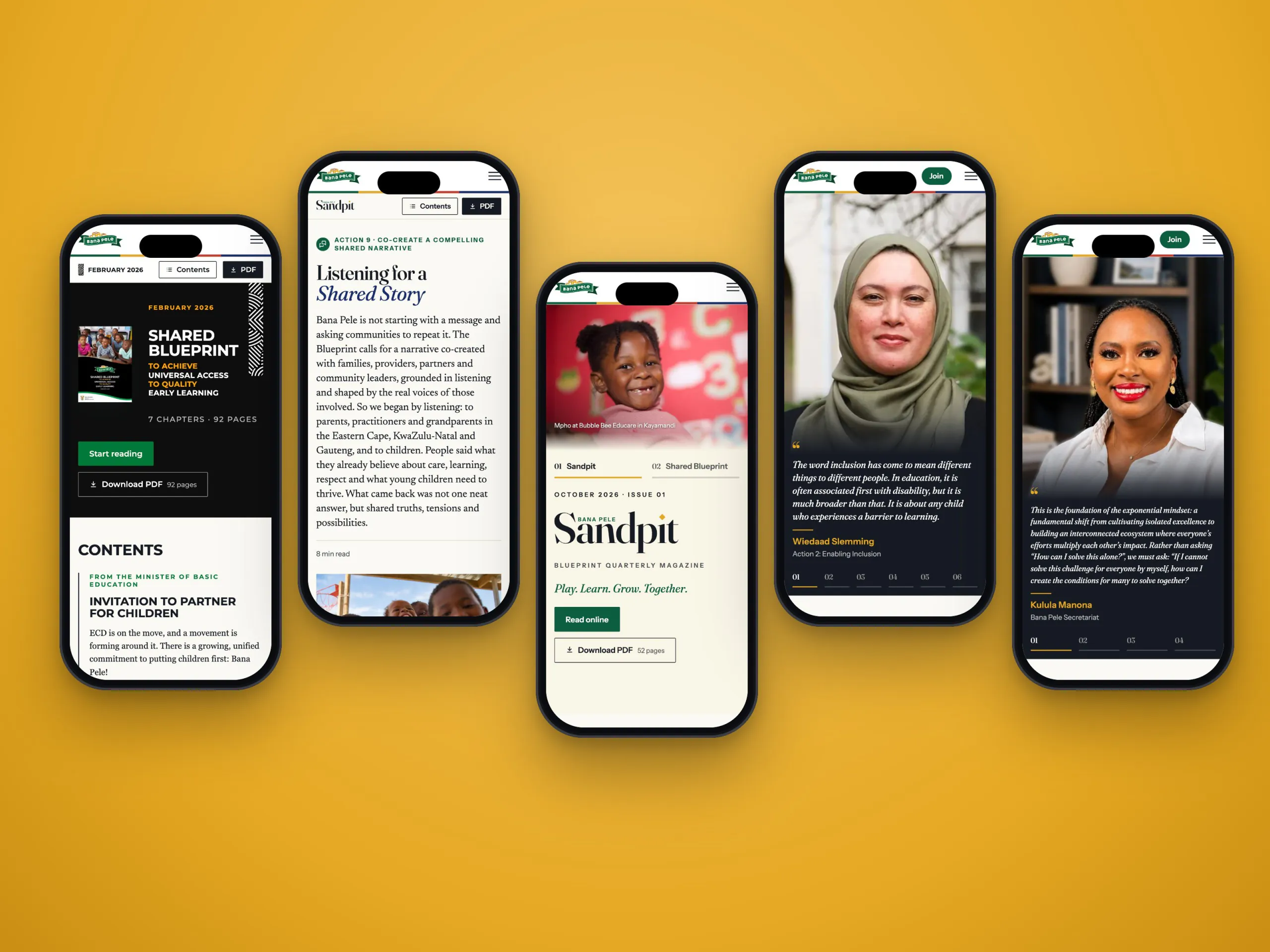 The publications library and banapele.org on phones