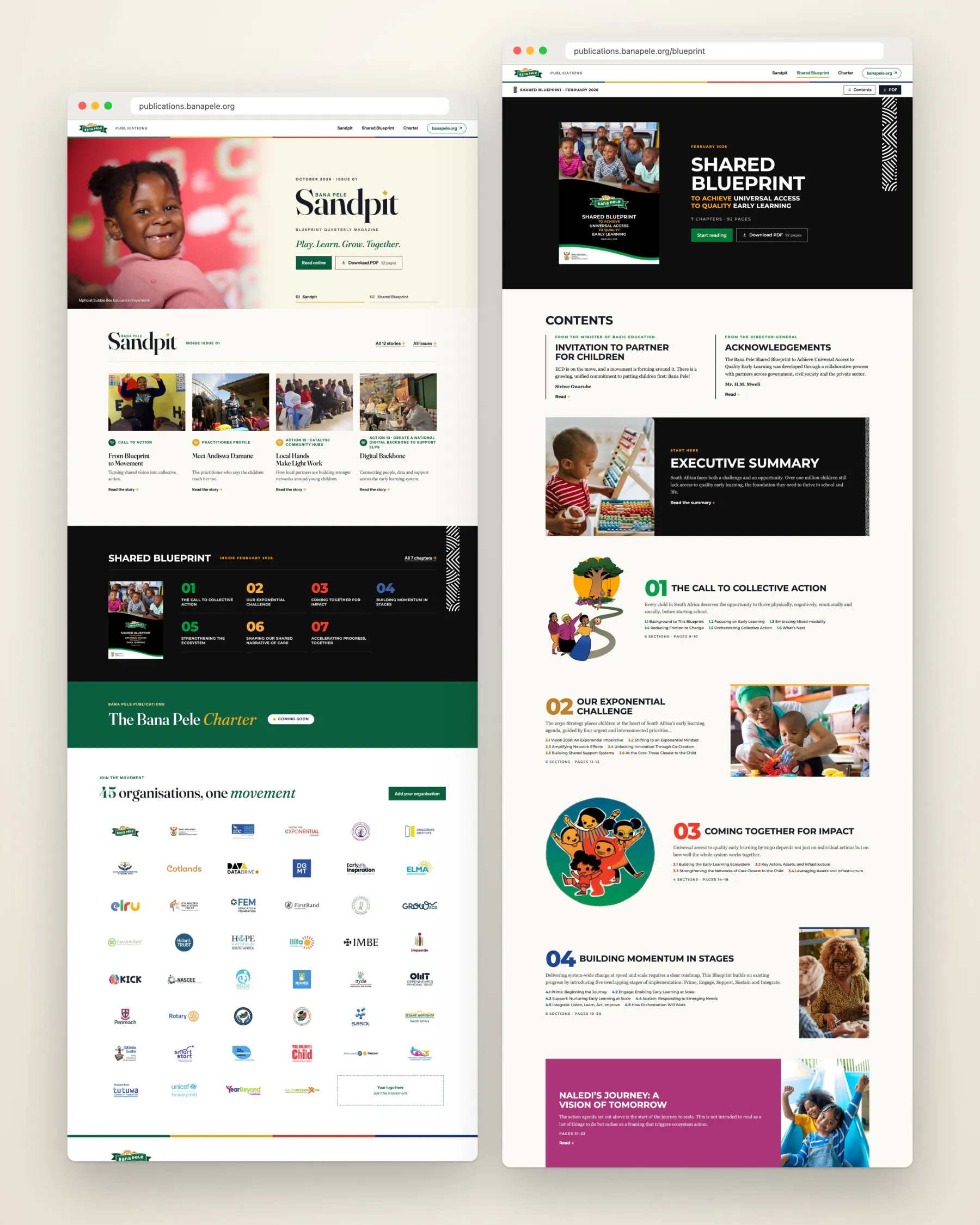 The library home page and the Shared Blueprint, top to bottom