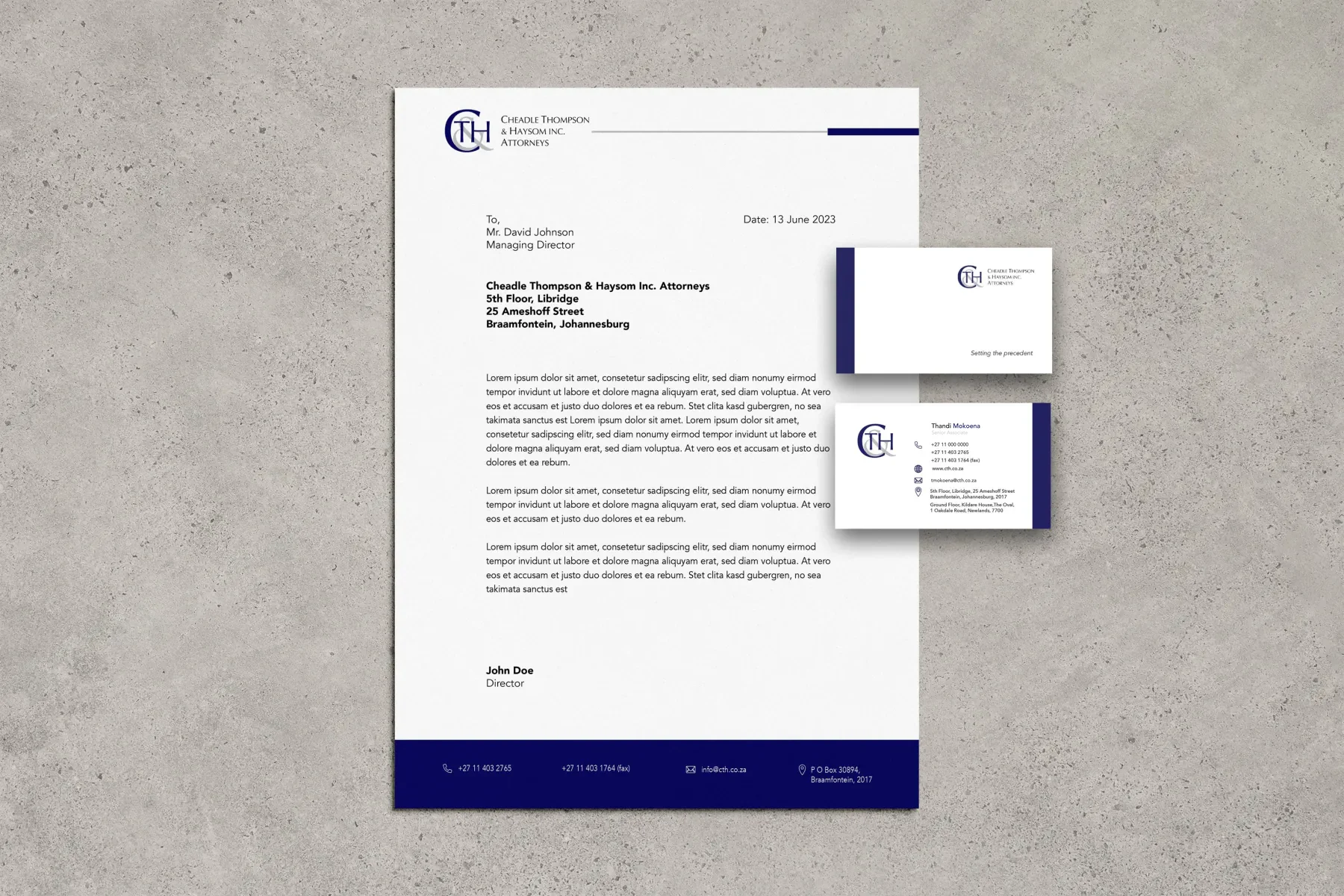 Letterhead and business cards