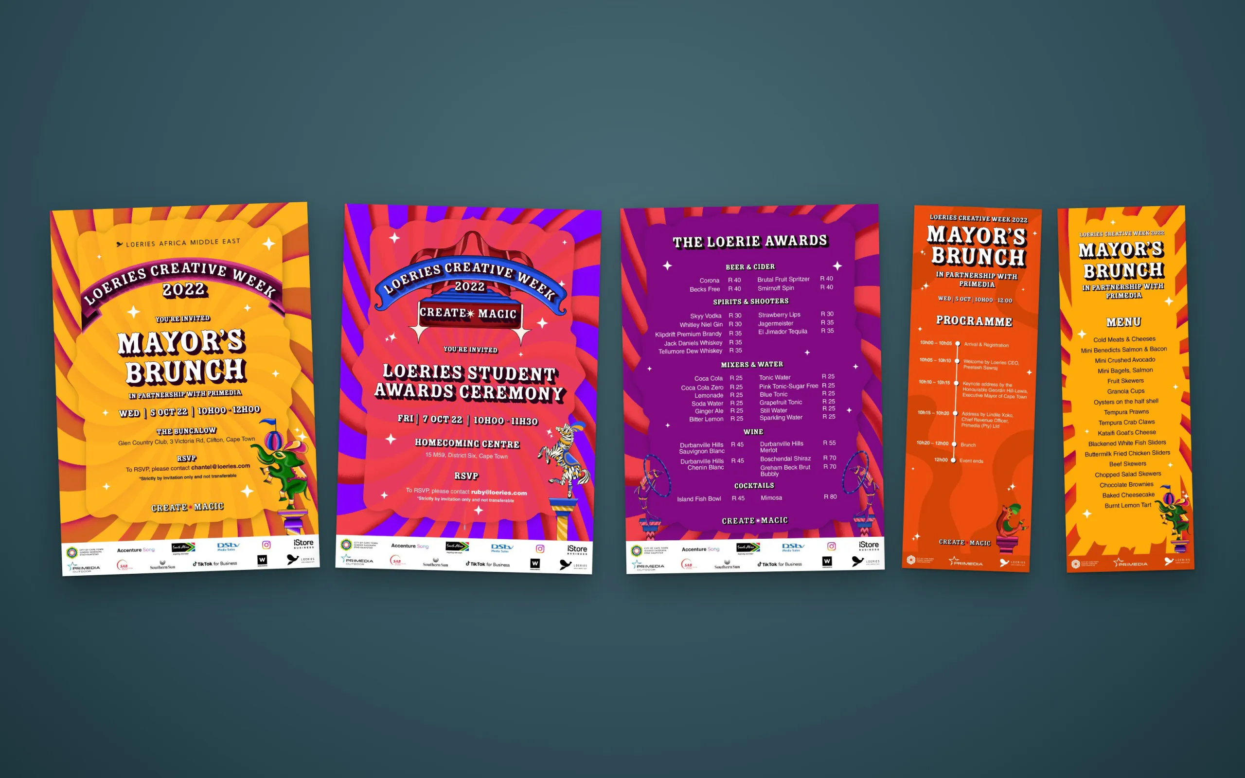 2022 invitations, programmes and menus
