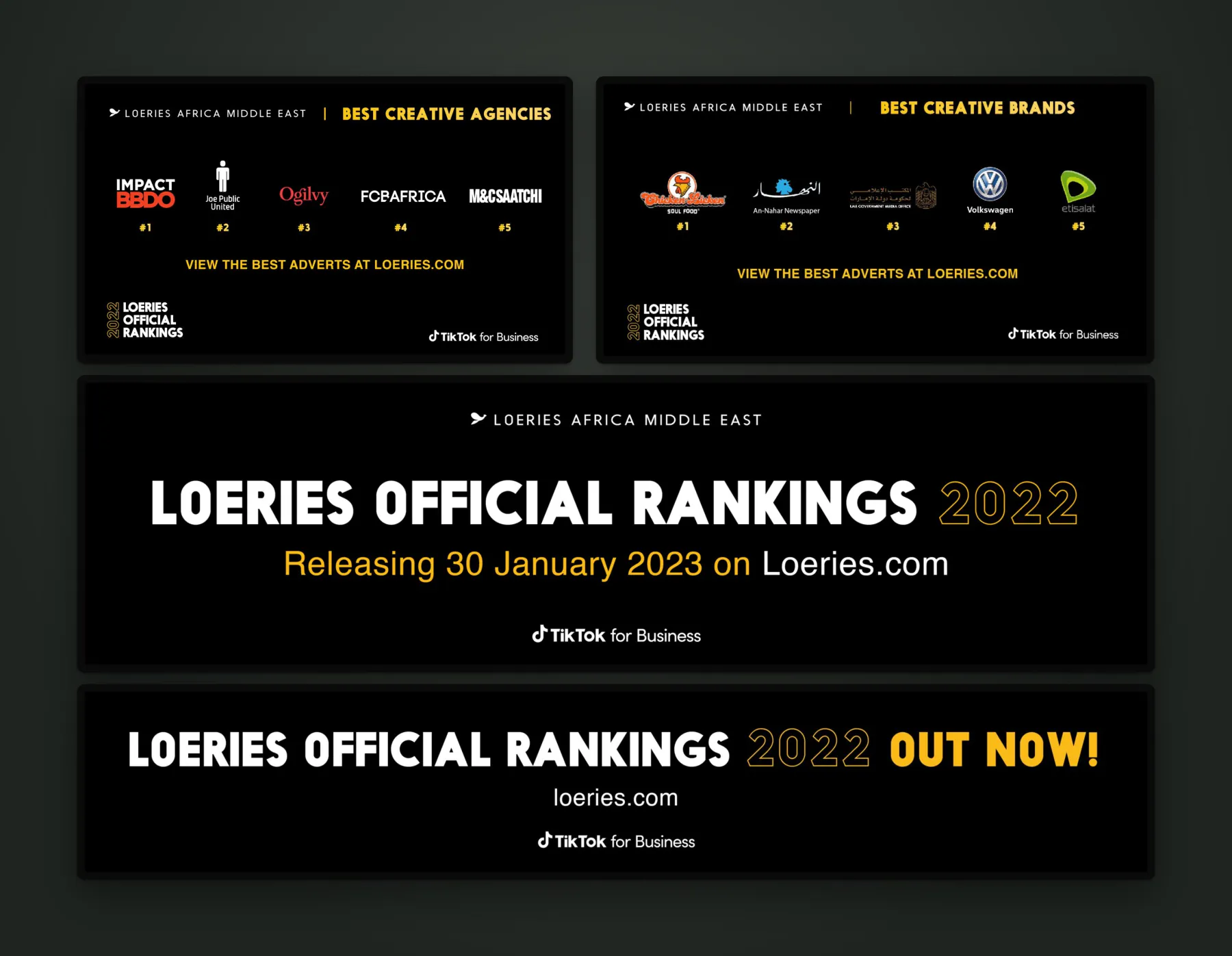Official Rankings billboards and banners