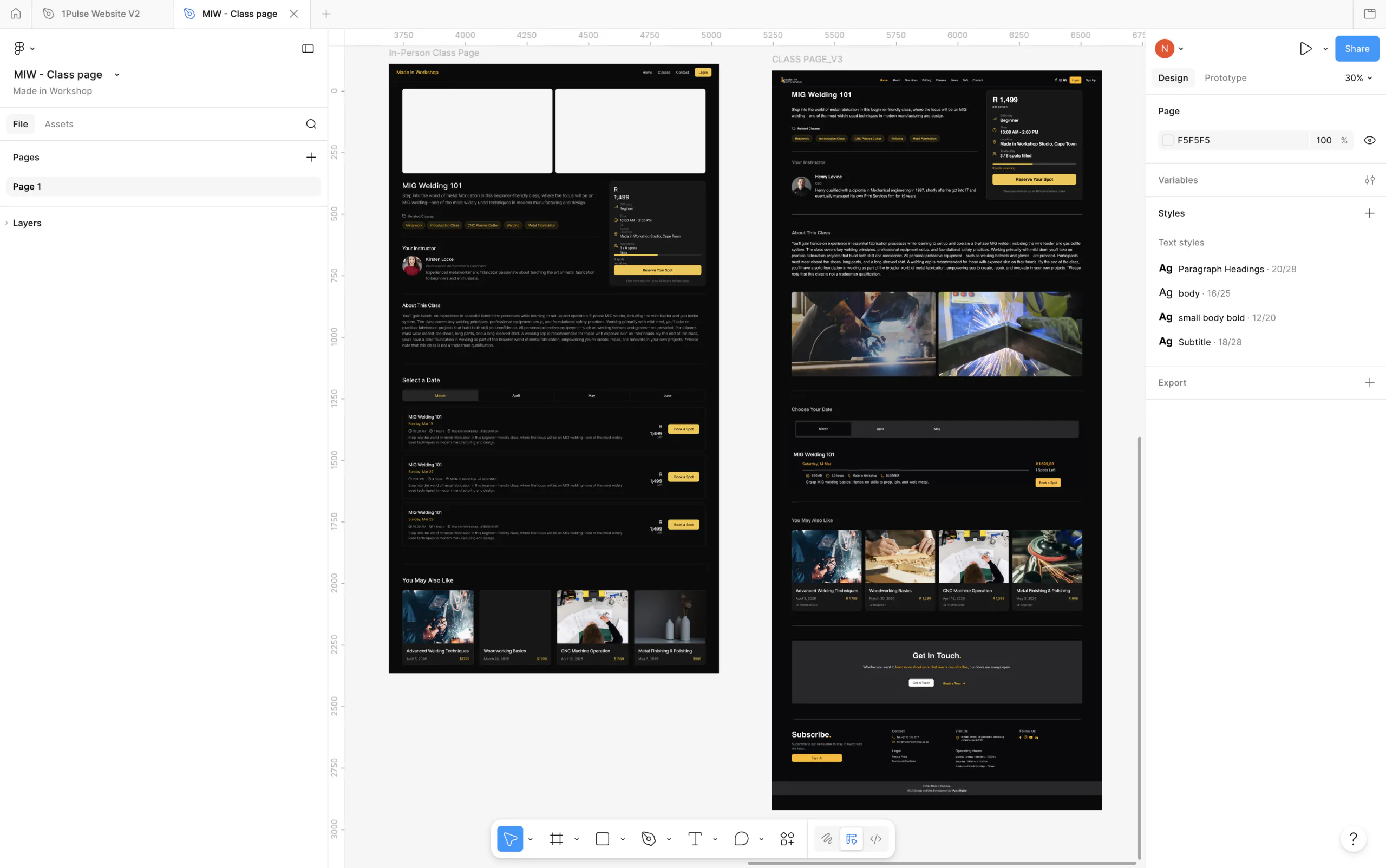 Made in Workshop UI/UX design